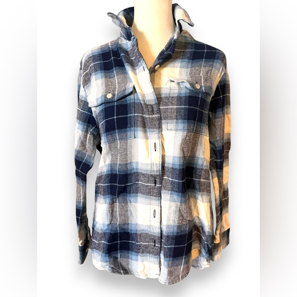 Flannel Plaid Boyfriend Shirt Small - Picture 4 of 7